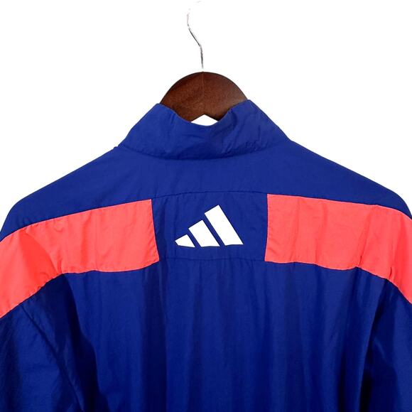 Adidas Street Active Windbreaker Blue Pink Colorblock Jacket M - Picture 4 of 8